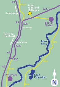 alba highland cottages map